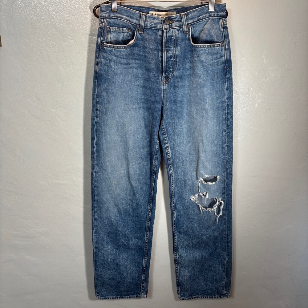 GRLFRND The Bella Low Rise Boyfriend Jeans West Village Distressed Baggy Sz 30